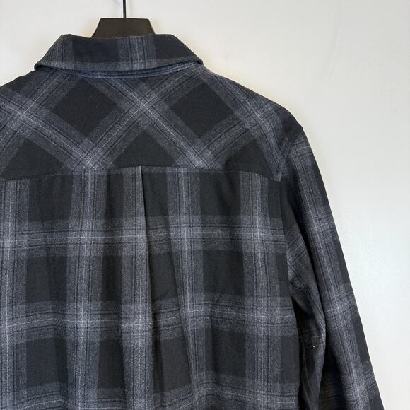 Icebreaker Merino Dawnder LS Plaid Mens Flannel Shirt Black Gray - M - Picture 7 of 9